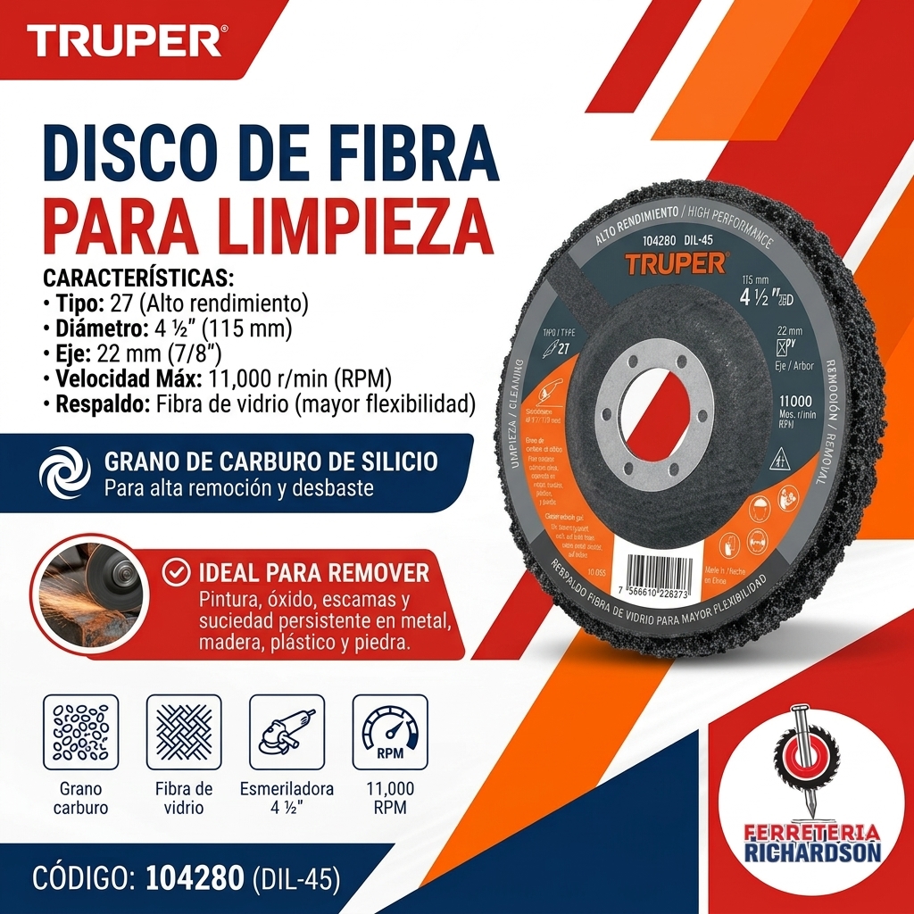 Disco de fibra para limpieza Truper