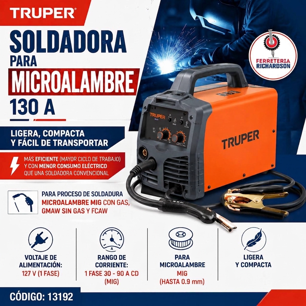 Soldadora para microalambre 130 A Truper