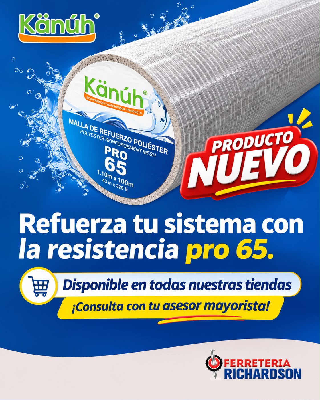 Producto nuevo Kanúh Pro 65: malla de refuerzo poliéster